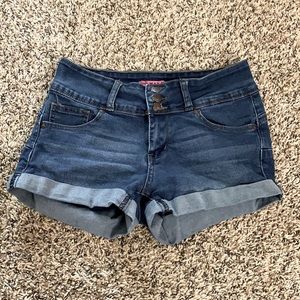 Blue high waisted shorts